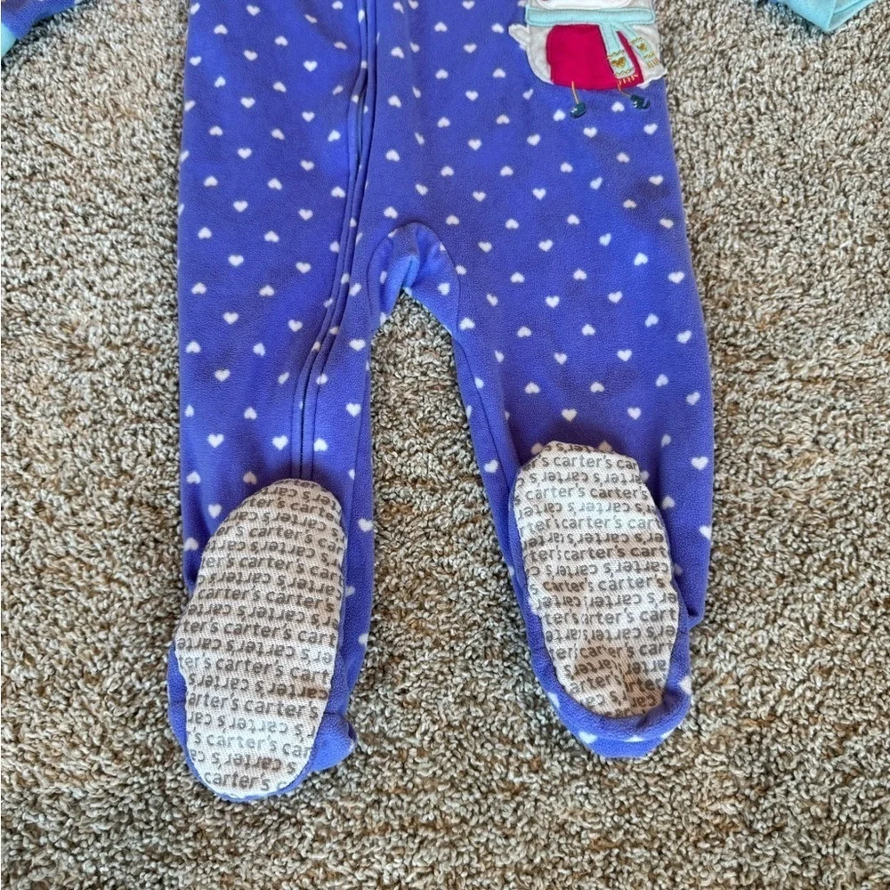 Carter’s Purple Owl Footed Pajamas Fleece sleeper Pjs– Size 2T